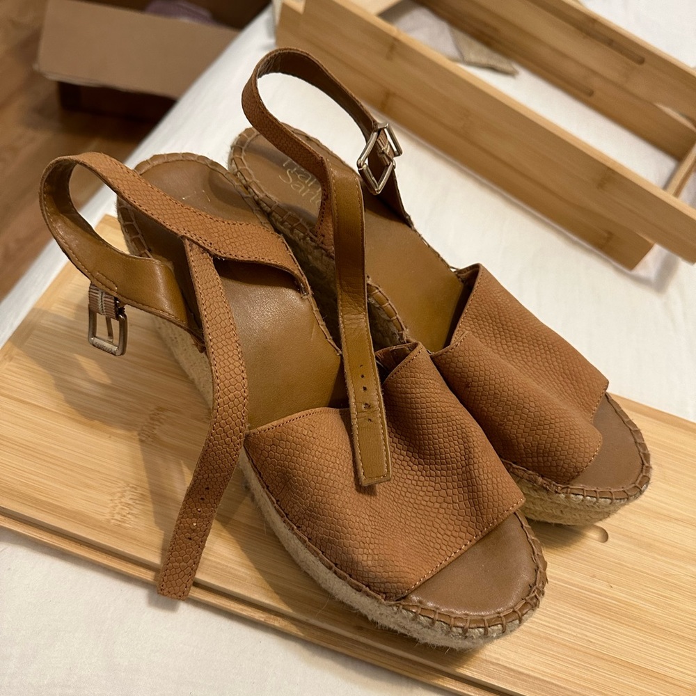 Franco Sarto tan espadrille wedge